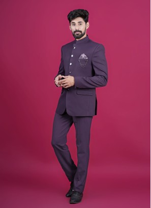Readymade Purple Jodhpuri Suit