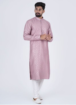 Readymade Purple Silk Kurta Pajama