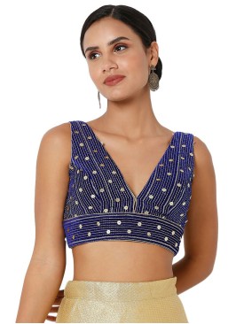 Sky Blue Gota Readymade Halter Neck Blouse, Size: 34 to 40 at Rs 1000/piece  in Raigad