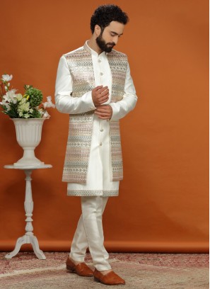 Readymade Silk Fabric Nehru Jacket For Mens