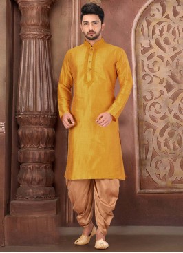 Readymade Yellow Dhoti Style Kurta Set