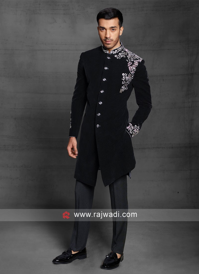 Indo western black on sale suit