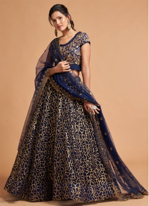 Reception Wear  Lehenga Choli For Sequins Work