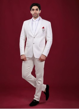 Reception Wear Suit In White Color