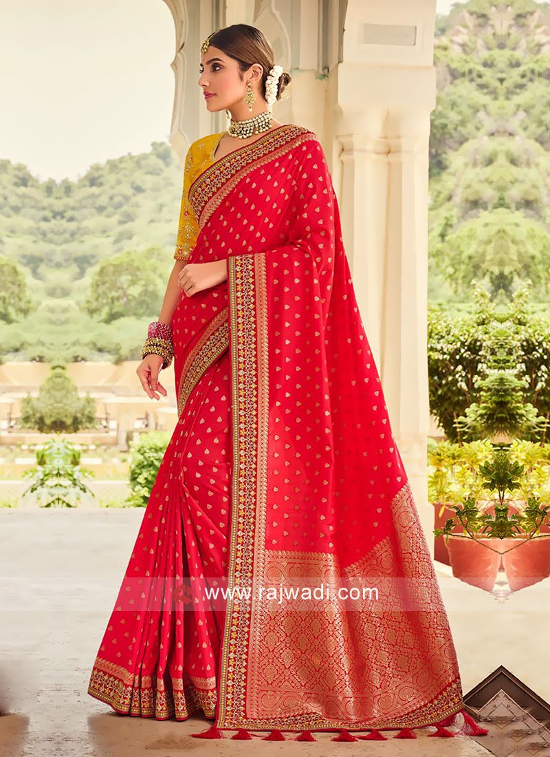 Fabulous Blue And Pink Color Silk Banarasi Saree Online – TheDesignerSaree