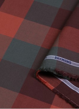 Red Big Checks Raymond Shirting Fabric