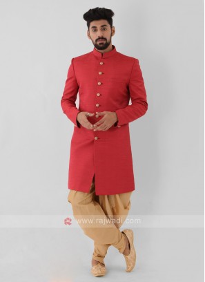 Red Color Mens Indo-Western