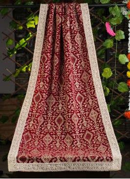 Red Embroidered Wedding Wear Dupatta