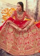 Red Fancy Fabric Mehndi Lehenga Choli