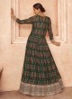 Gorgeous Green Embroidered Gown with Printed Jacket