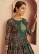 Gorgeous Green Embroidered Gown with Printed Jacket