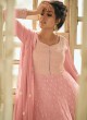 Refreshing Pink Fancy Faux Georgette Floor Length Anarkali Suit