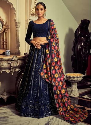 Heavy Embroidered Net Shaded Lehenga Choli