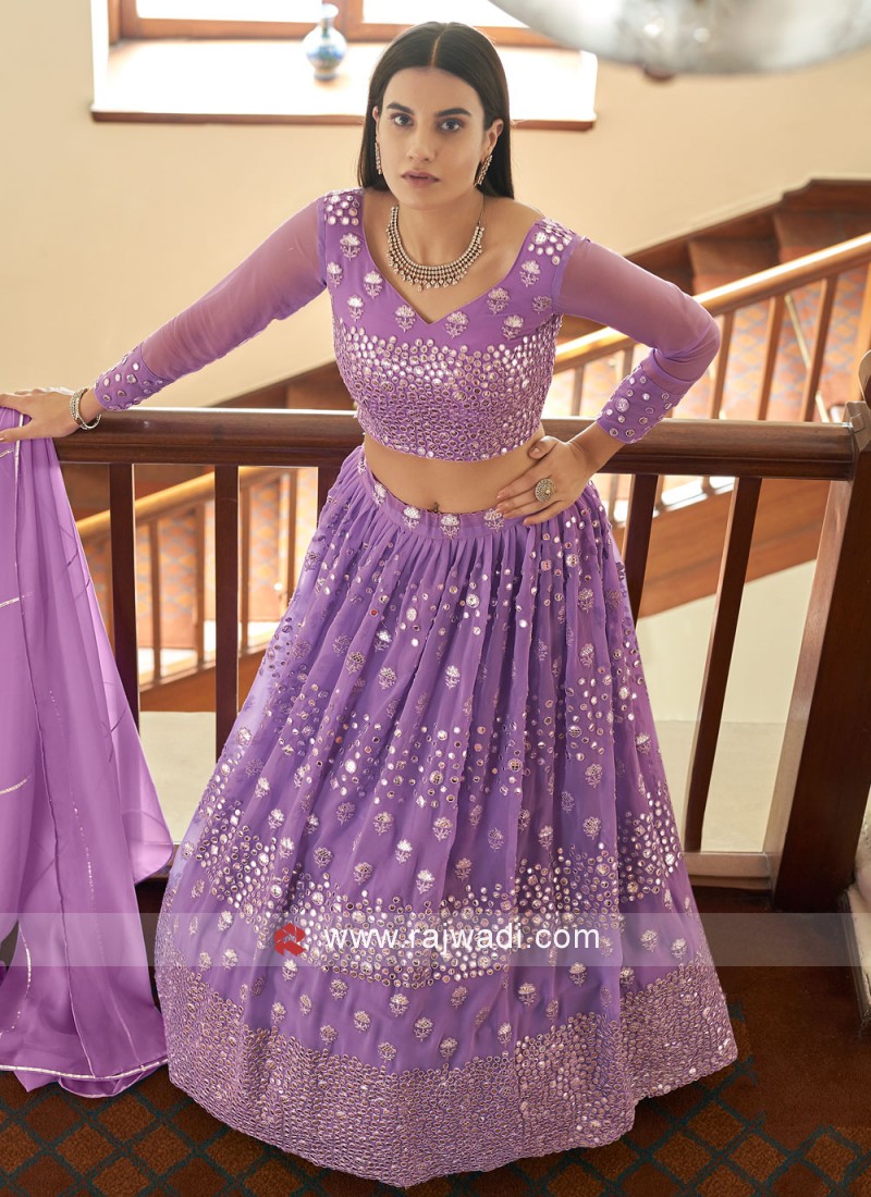 resham georgette bollywood lehenga choli in violet 31705 1