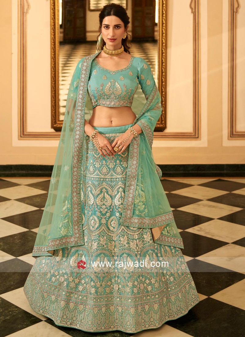 Buy Turquoise Lehenga Designs Sets Online at Best Prices – Joshindia