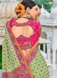 Resplendent Green Satin Classic Designer Saree