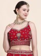 Designer Red Embroidered Georgette Lehenga Choli