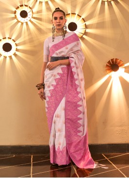 Rose Pink Weaving Designer Saree