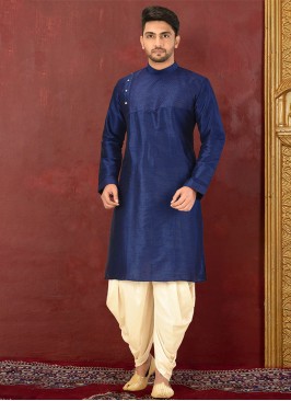 Royal Blue Dhoti Style Kurta Set