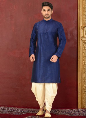 Royal Blue Dhoti Style Kurta Set