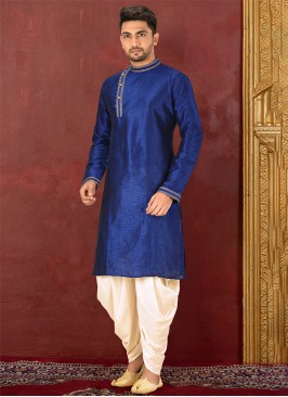 Royal Blue Dhoti Style Kurta Set