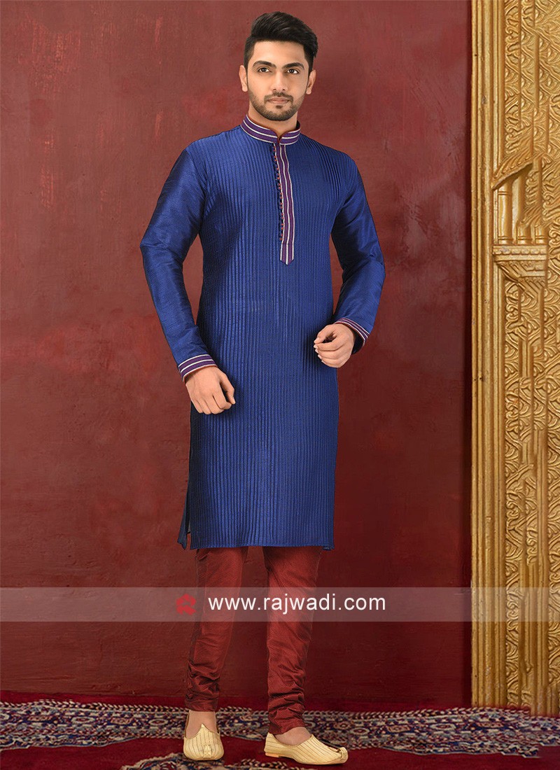 Royal blue kurta online pajama design