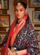 Gorgeous Black and Red Patola Silk Saree