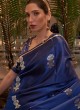 Satin Classic Designer Saree in Blue