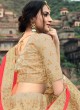 Satin Resham Beige Lehenga Choli