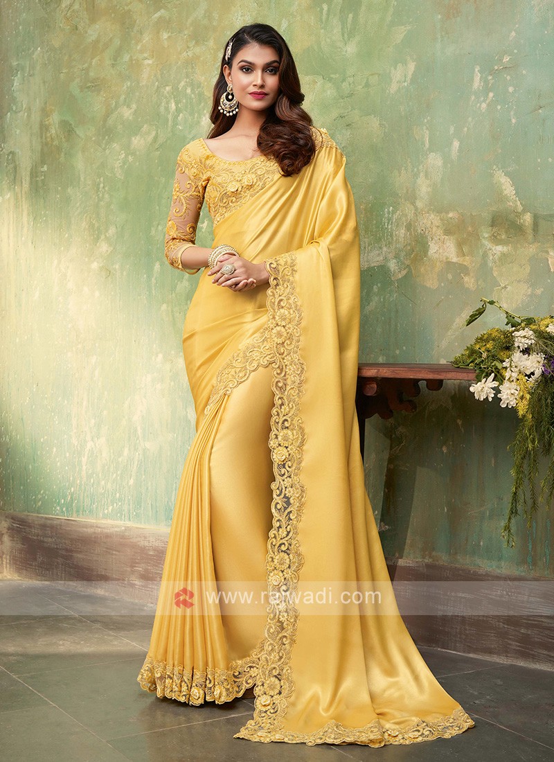 Buy Yellow Silk Sarees Online for Women in USA