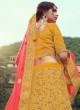 Satin Yellow Lehenga Choli