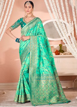 Sea Green Color Classic Saree