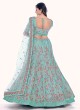 Sea Green Floral Embroidered A Line Lehenga Choli