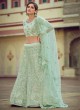 Sea Green Engagement Net Lehenga Choli