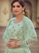 Sea Green Engagement Net Lehenga Choli