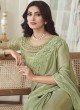 Stunning Pista Green Silk Festive Saree