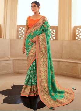 Sea Green Silk Festival Designer Traditional Saree