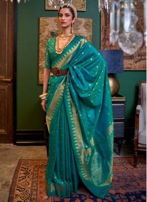 Sea Green Weaving Silk Saree