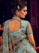 Powder Blue Net Designer Saree