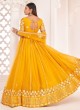 Sensational Mustard Net Designer Lehenga Choli