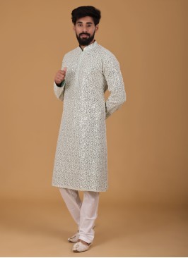 Sequins Embroidered Kurta Pajama For Men