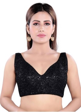 Embroidered Ready Blouse In Black