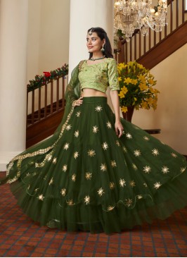 Sequins Embroidered Wedding Lehenga Choli In Net