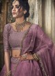 Sequins Net A Line Lehenga Choli in Lavender