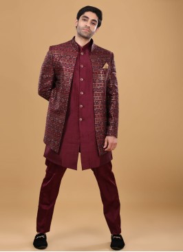 Sequins Work Designer Indowestern For Wedding