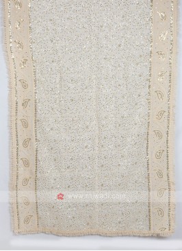 Sequins Work Dupatta In Off-White