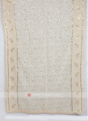 Sequins Work Dupatta In Off-White