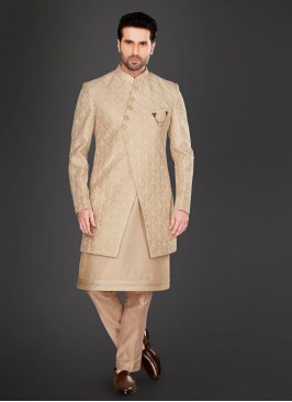 Sequins Work Jacket Style Indowestern