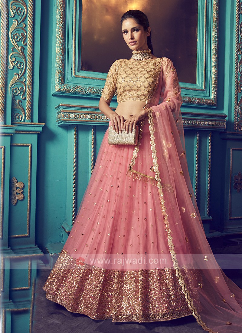 Light Purple Color Heavy Sequins Work Lehenga - Clearance