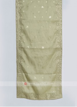 Sequins Work Pista Green Mens Dupatta